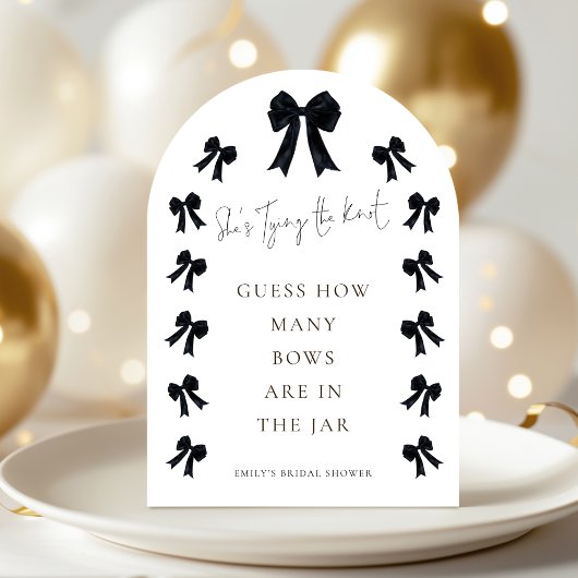 Invitation Black Bow Guess How Many Game Bridal Shower Arch