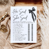 Invitation Black Bow Il A Dit Qu'Elle A Dit Fête des mariées