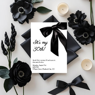 Invitation Black Bow "It’s My 30th!" Amusant Anniversaire Adu