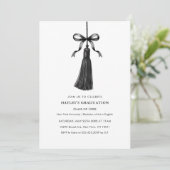 Invitation Black Bow Modern College Graduation Party (Debout devant)