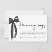 Invitation Black Bow moderne Devine combien de bagues jeu de (Devant)