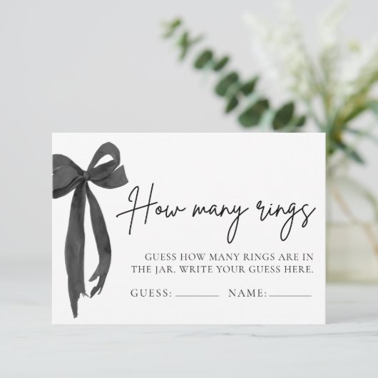 Invitation Black Bow moderne Devine combien de bagues jeu de  (Debout devant)
