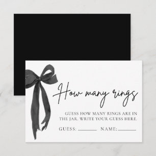 Invitation Black Bow moderne Devine combien de bagues jeu de