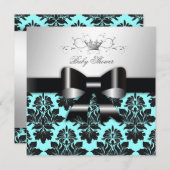 Invitation Black Bow noir de Black Bow 311-Blackberry| Baby s (Devant / Derrière)