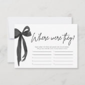 Invitation Black Bow Où Étaient-Ils Fête des mariées Jeu (Devant)