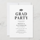 Invitation Black Bow Photo Graduation Party (Dos)