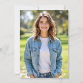 Invitation Black Bow Ruban Photo Anniversaire (Dos)