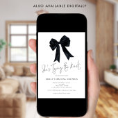 Invitation Black Bow She is Tying The Knot Bridal Shower