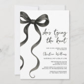Invitation Black Bow She’s Tying The Knot Fête des mariées (Devant)