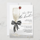 Invitation Black Bow She's Tying the Knot Bridal Brunch (Devant)