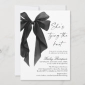 Invitation Black Bow She's Tying The Knot Bridal Shower (Devant)