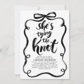 Invitation Black Bow She's Tying The Knot Bridal Shower (Devant)