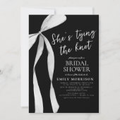 Invitation Black Bow She's Tying the Knot Fête des mariées (Devant)