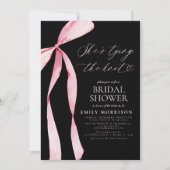 Invitation Black Bow She's Tying the Knot Fête des mariées (Devant)