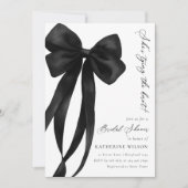 Invitation Black Bow She's Tying the Knot Fête des mariées (Devant)