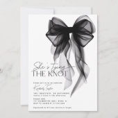 Invitation Black Bow She's Tying the Knot Fête des mariées (Devant)