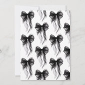 Invitation Black Bow She's Tying the Knot Fête des mariées (Dos)