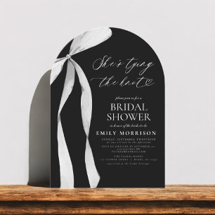 Invitation Black Bow She's Tying the Knot Fête des mariées