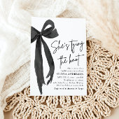 Invitation Black Bow She's Tying the Knot Fête des mariées