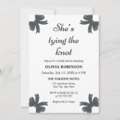 Invitation Black Bow She's Tying the Knot Fête des mariées (Devant)