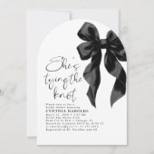 Invitation Black Bow She's Tying the Knot Fête des mariées Ph (Devant)