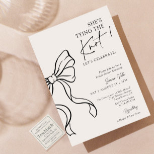 Invitation Black Bow She's Tying the Knot mignonne Fête des m