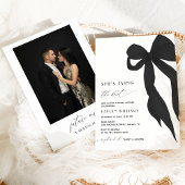 Invitation Black Bow She's Tying the Knot Photo Fête des mari