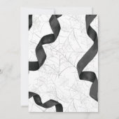 Invitation Black Bow Spider Web Coquette Halloween Anniversai (Dos)