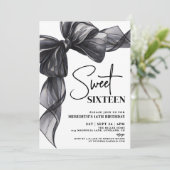 Invitation Black Bow Sweet Seize 16e Anniversaire (Debout devant)