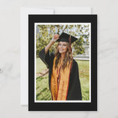 Invitation Black Bow Tassel Modern College Graduation Photo (Dos)