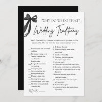 Black Bow Traditions Mariages Fête des mariées Jeu