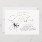 Invitation Black Bow Tying up Her Thirties 40th Birthday  (Devant)