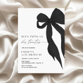 Invitation Black Bow Tying Up Her Twenties 30th Birthday