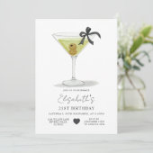 Invitation Black Bow Un peu plus âgée Olive Martini Anniversa (Debout devant)