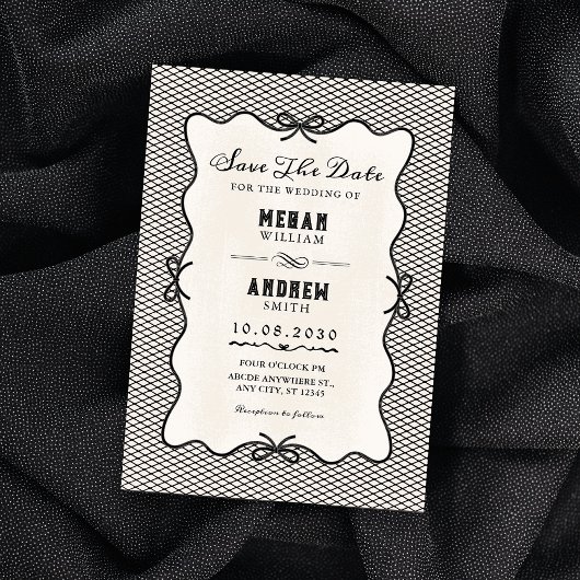 Invitation Black bow wedding