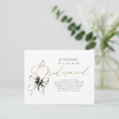 Invitation Black Bow Whimsical Modern Bridesmaid Proposal (Debout devant)