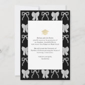 Invitation Black Bows Photo Message Graduation Announcement (Dos)