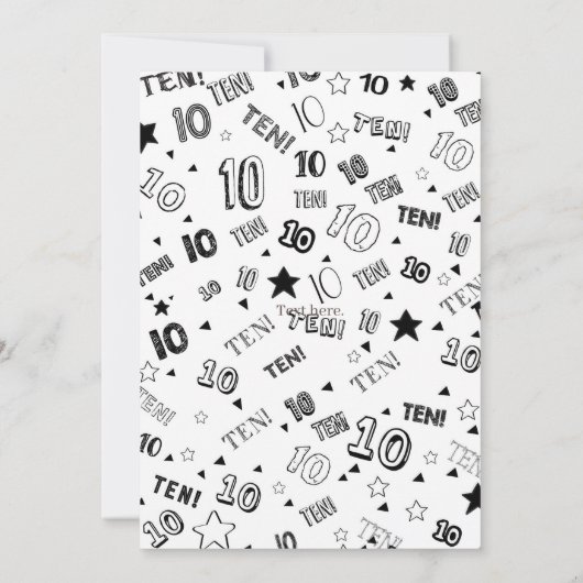 Invitation Black Boy Number Dix Anniversaire (Dos)