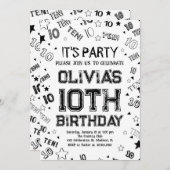 Invitation Black Boy Number Dix Anniversaire (Devant / Derrière)