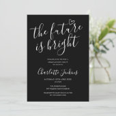 Invitation Black Bright Future Script Photo Graduation Party (Debout devant)