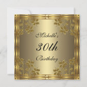 Invitation Black Bronze Or & Or Fleurs (Devant)