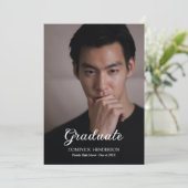 Invitation Black Brown Photo Graduation Party (Debout devant)