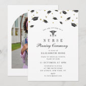 Invitation Black caps nurse pinning ceremony (Devant / Derrière)