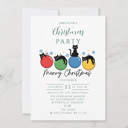 Invitation Black Cat Christmas (Devant)