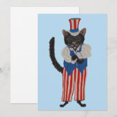 Invitation Black Cat Uncle Sam (Devant / Derrière)