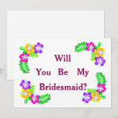 Invitation Black Chalk Board Floral Seras-tu ma servante (Devant / Derrière)