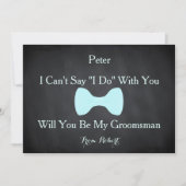 Invitation Black Chalkboard Bow Serez-vous mon Groomsman (Devant)