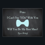 Invitation Black Chalkboard Bow Serez-vous mon meilleur<br><div class="desc">Ce magnifique Black Chalk Board de 5" x 7" avec carte d'invitation à la cravate blanche. C'est mieux pour le marié. Si vous cherchez à demander à quelqu'un d'être votre toiletteur pour votre futur mariage, alors pourquoi ne pas choisir ces cartes de toiletteur. Cette carte d'invitation customisée fera de votre...</div>