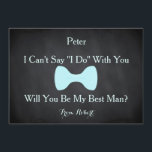 Invitation Black Chalkboard Bow Tu seras mon Bestman<br><div class="desc">Ce magnifique tableau de bord noir de 5 po x 7 po avec carte d'invitation à la cravate blanche. C'est mieux pour le marié. Si vous cherchez à demander à quelqu'un d'être votre futur mariage, alors pourquoi ne pas choisir ces cartes de marionnettistes. Cette carte d'invitation customisée fera de votre...</div>