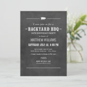 Invitation Black Chalkboard Jardin BBQ fête d'anniversaire (Debout devant)